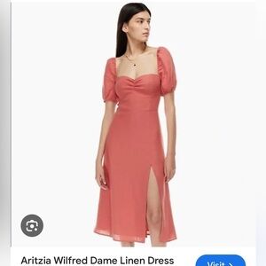 Wilfred Dem Linen Midi Dress Sz 10